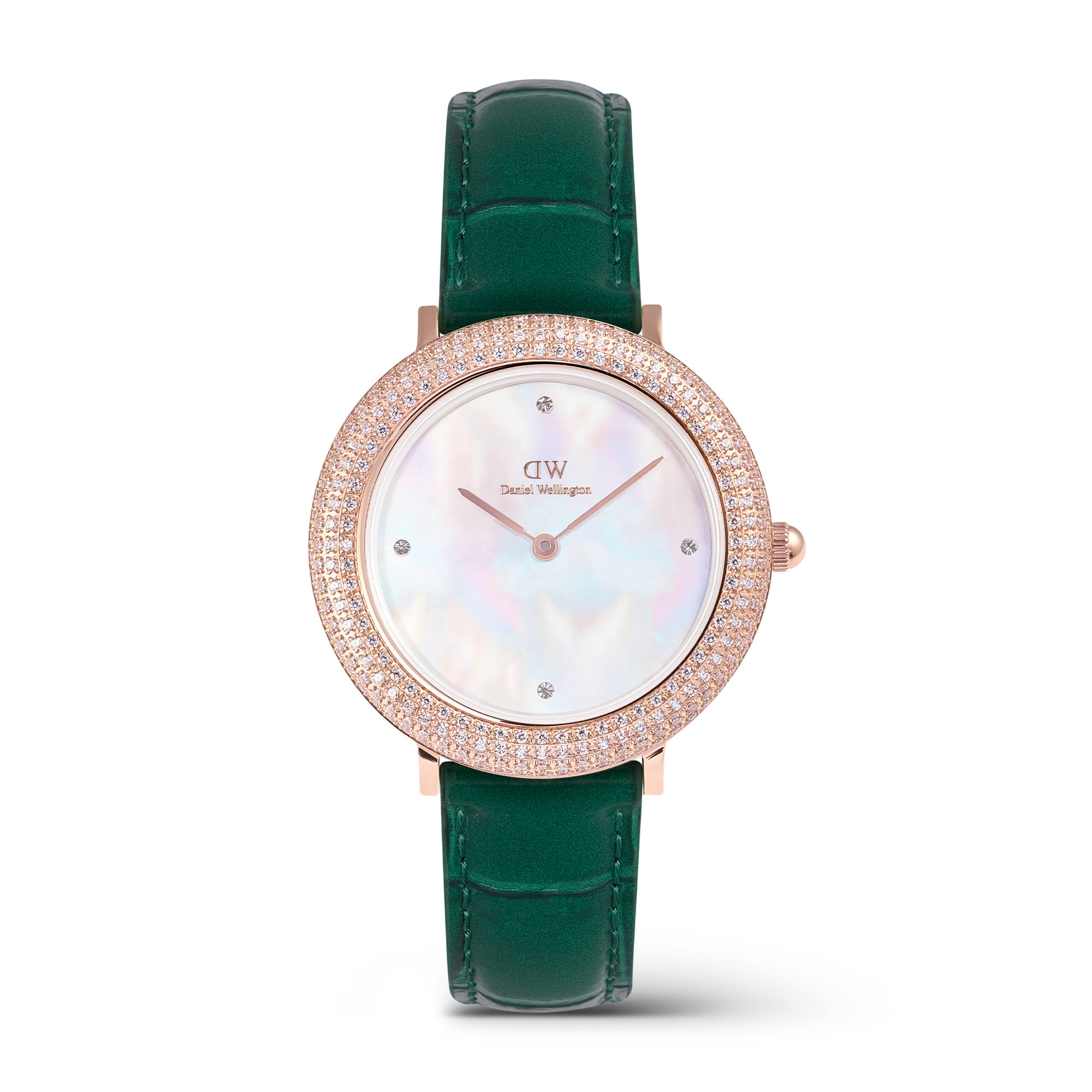 ساعة Crystalline Bezel Green Croc