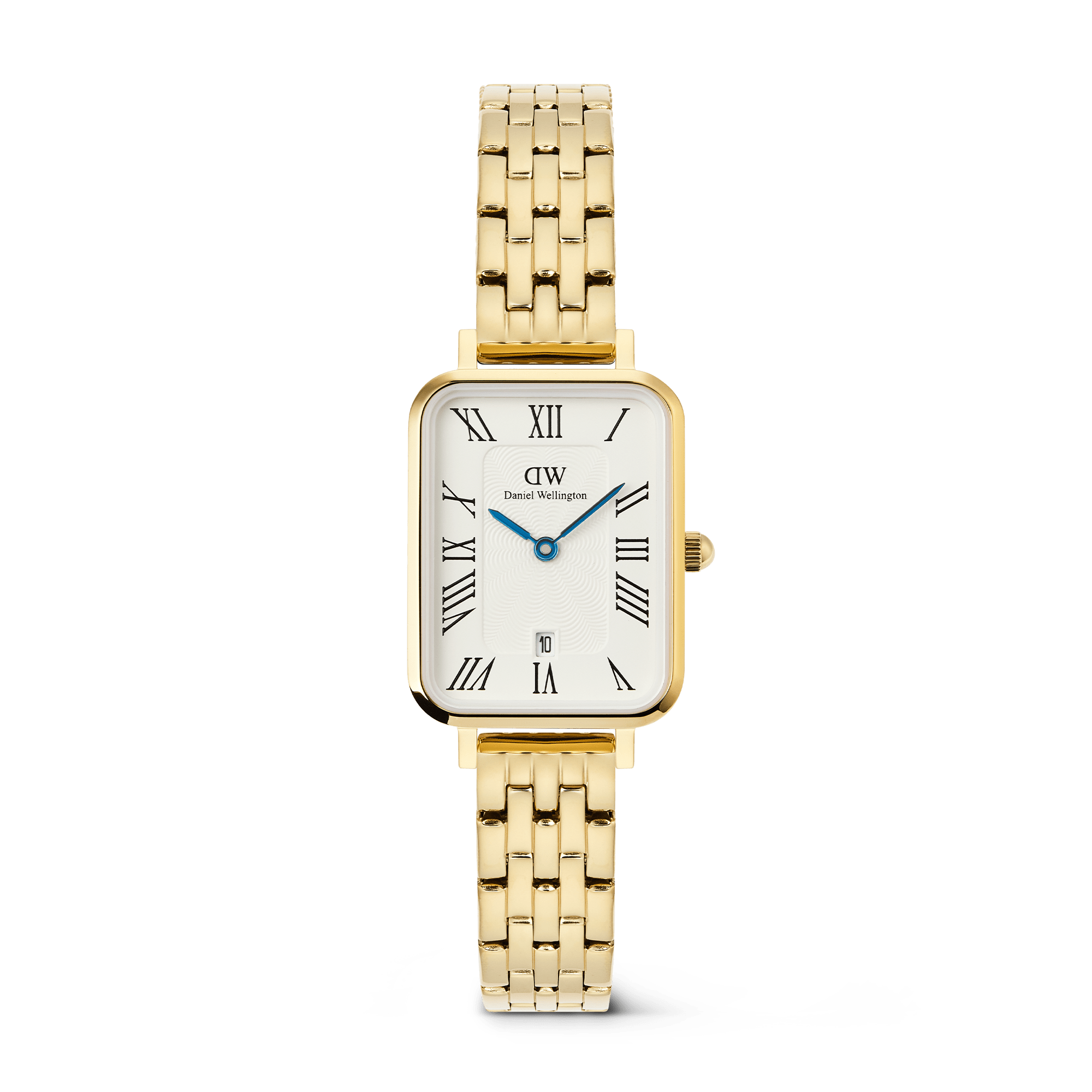 ساعة Quadro Roman Numerals Date 5-link